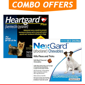 Nexgard & Heartgard Plus Combo Pack - For Medium Dogs (10-24lbs)6 Doses Of Nexgard (Blue) + 6